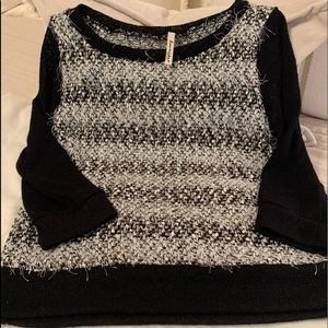 Black and white knit top